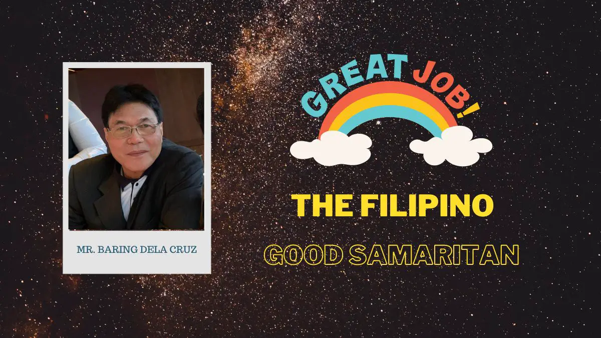 an infographic recognizing a filipino good samaritan